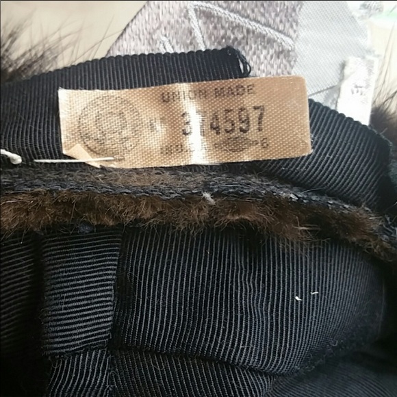 Vintage Filene\'s Mink Fur Hat Black Brown main image 6